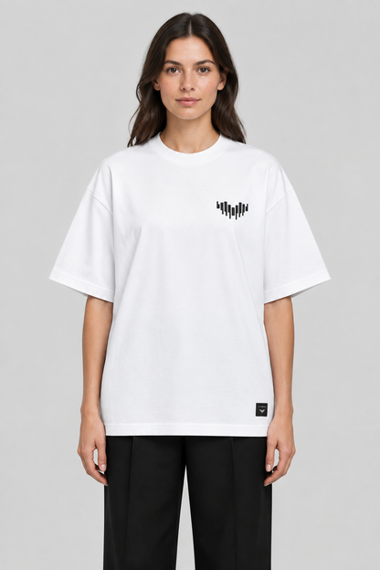 White Signal Tee front on model